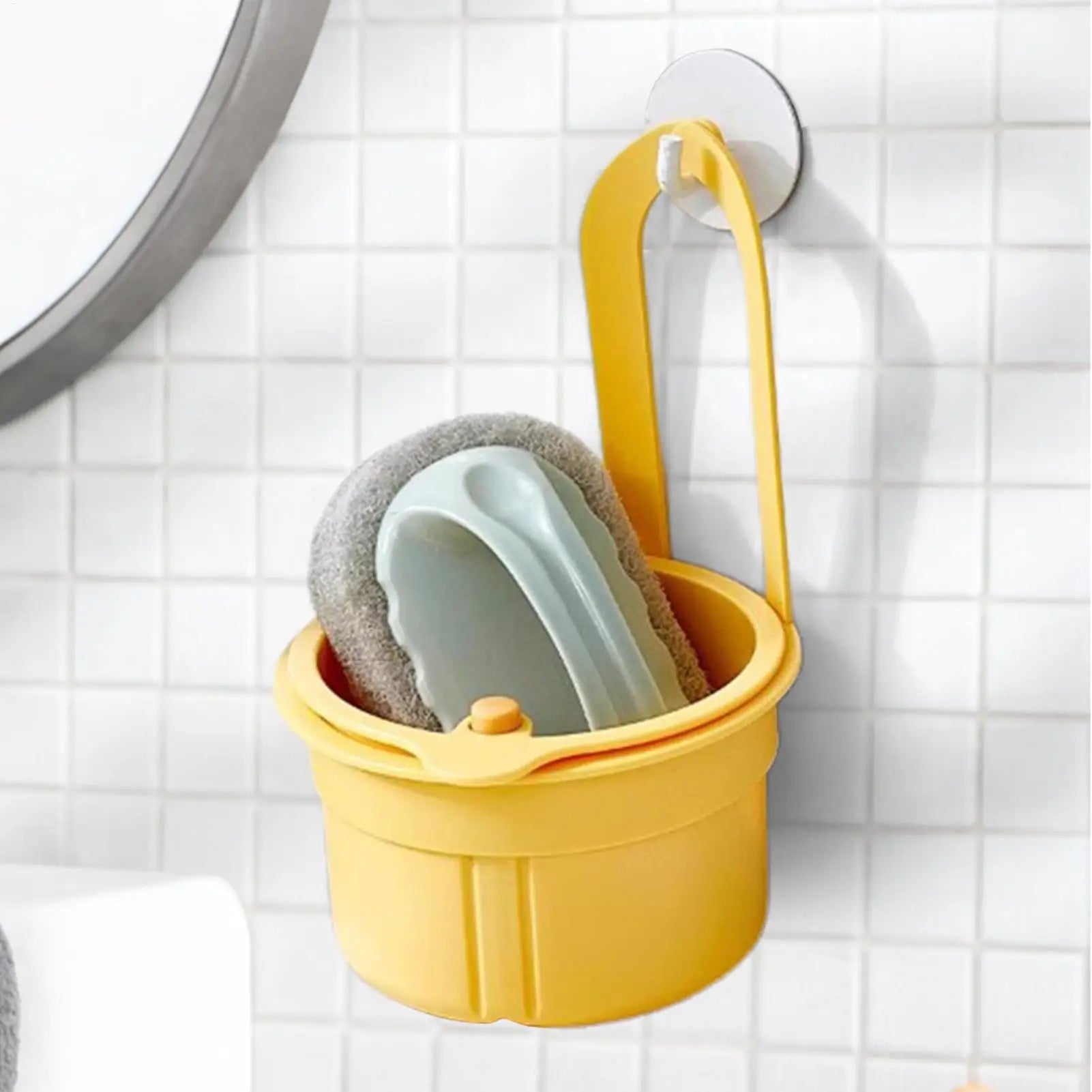 Self Cleaning Kitchen Sink Strainer Basket Press Automatic Dumping Waste Catcher Faucet Hanging Draining Basket Trash Filter Zpaxo