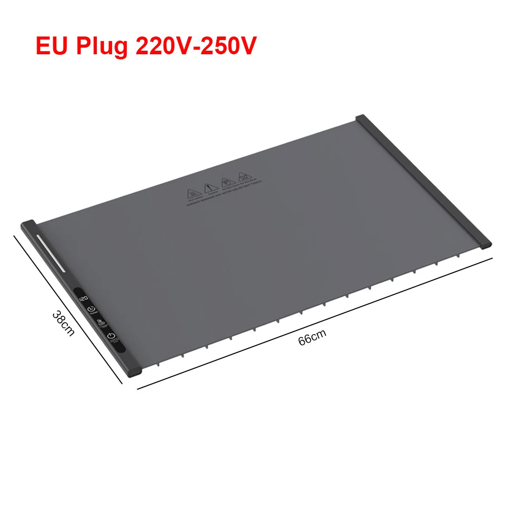 Electric Food Warmer Mat Foldable Warming Tray 8 Tem Setting Full
