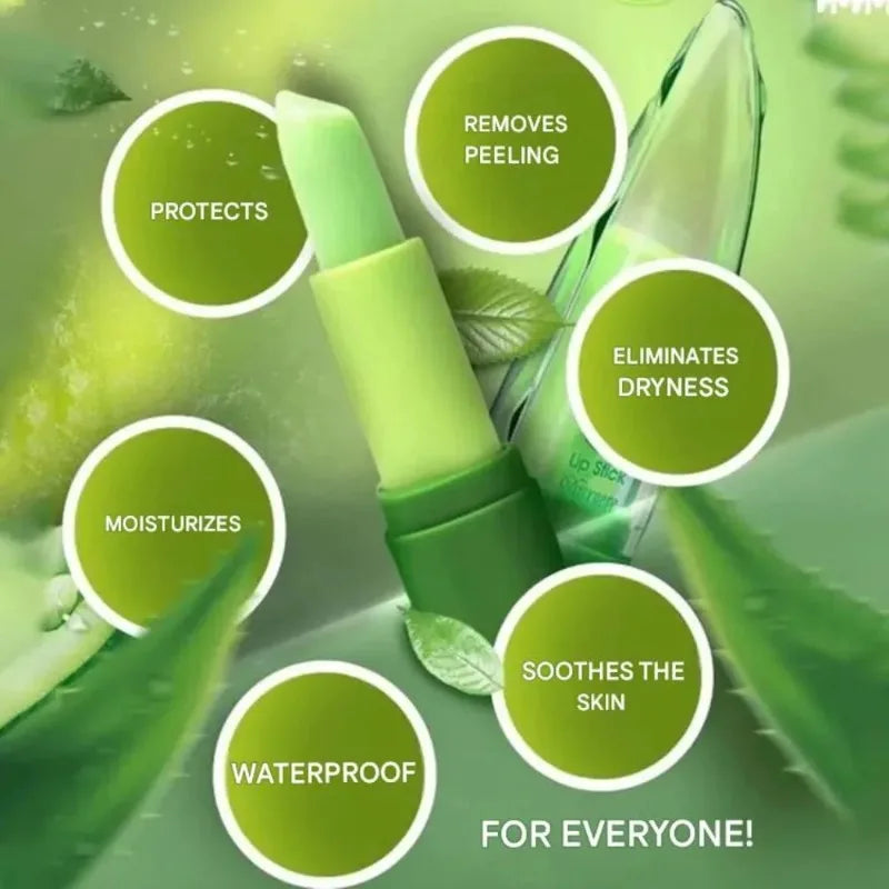 1/2Pcs Aloe Vera Gel Lipstick Color-Changing Long Lasting Moisturizing Lip Balm Waterproof Jelly Lipstick Hydration Lip Cosmetic Zpaxo