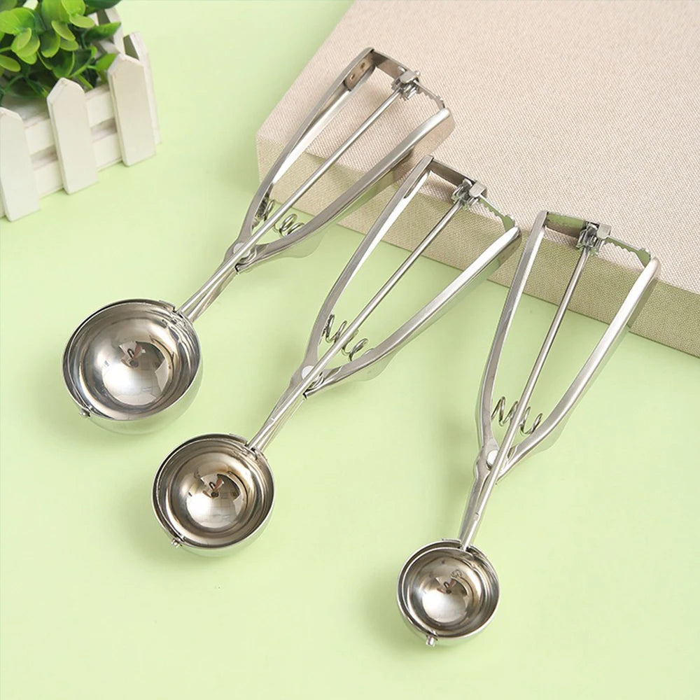 Ice Cream Scoop with Trigger Stainless Steel Cookie Scoop for Baking Fruit Cookie Dough Cupcake Zpaxo