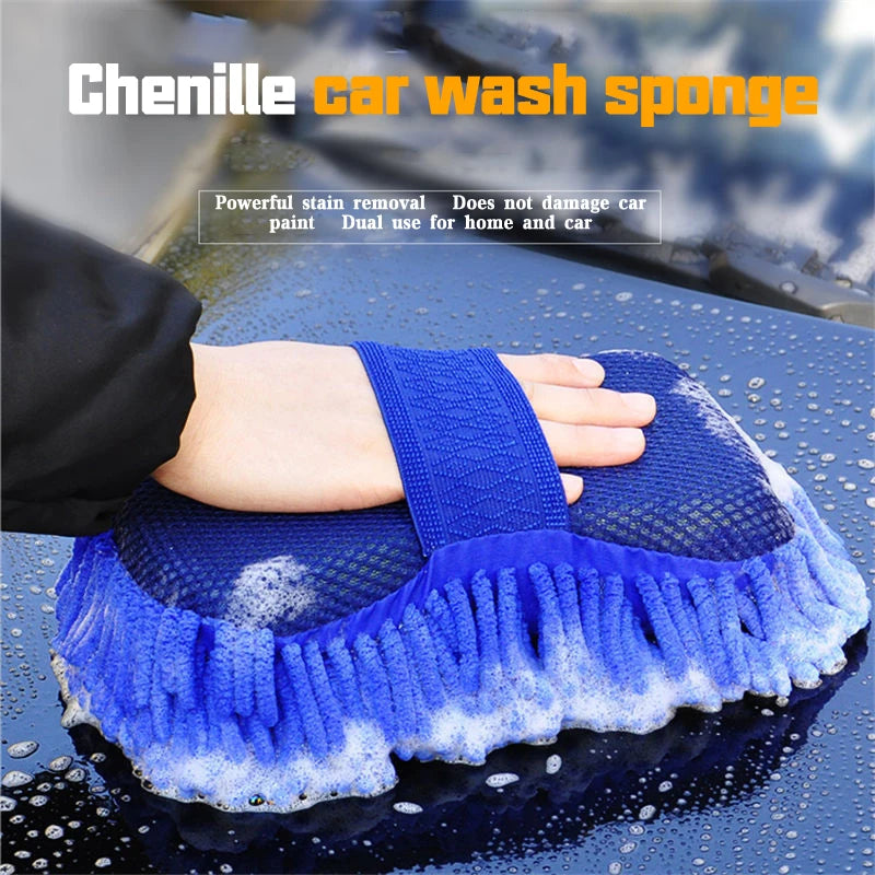 Chenille Microfiber Car Wash Sponge Brush – Scratch-Free