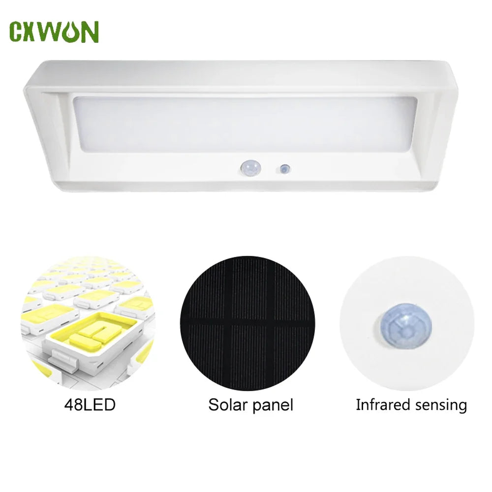 Outdoor Solar Powered LED Lights PIR Sensor Rechargeable Lamp Zpaxo