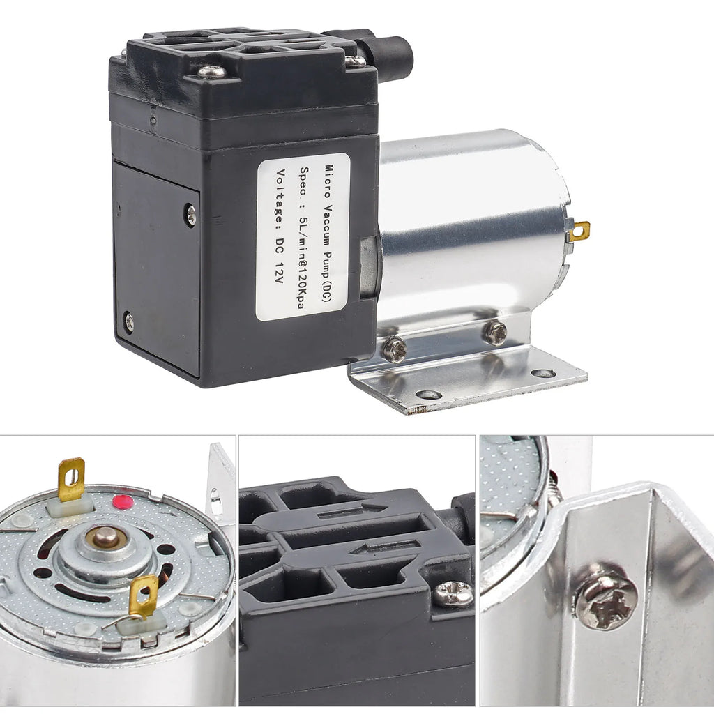 Vacuum Pump Negative Pressure Suction Pump DC 12V 5L/min 120kpa Mini Vacuum Pump Negative Pressure Suction Pumping With Holder Zpaxo