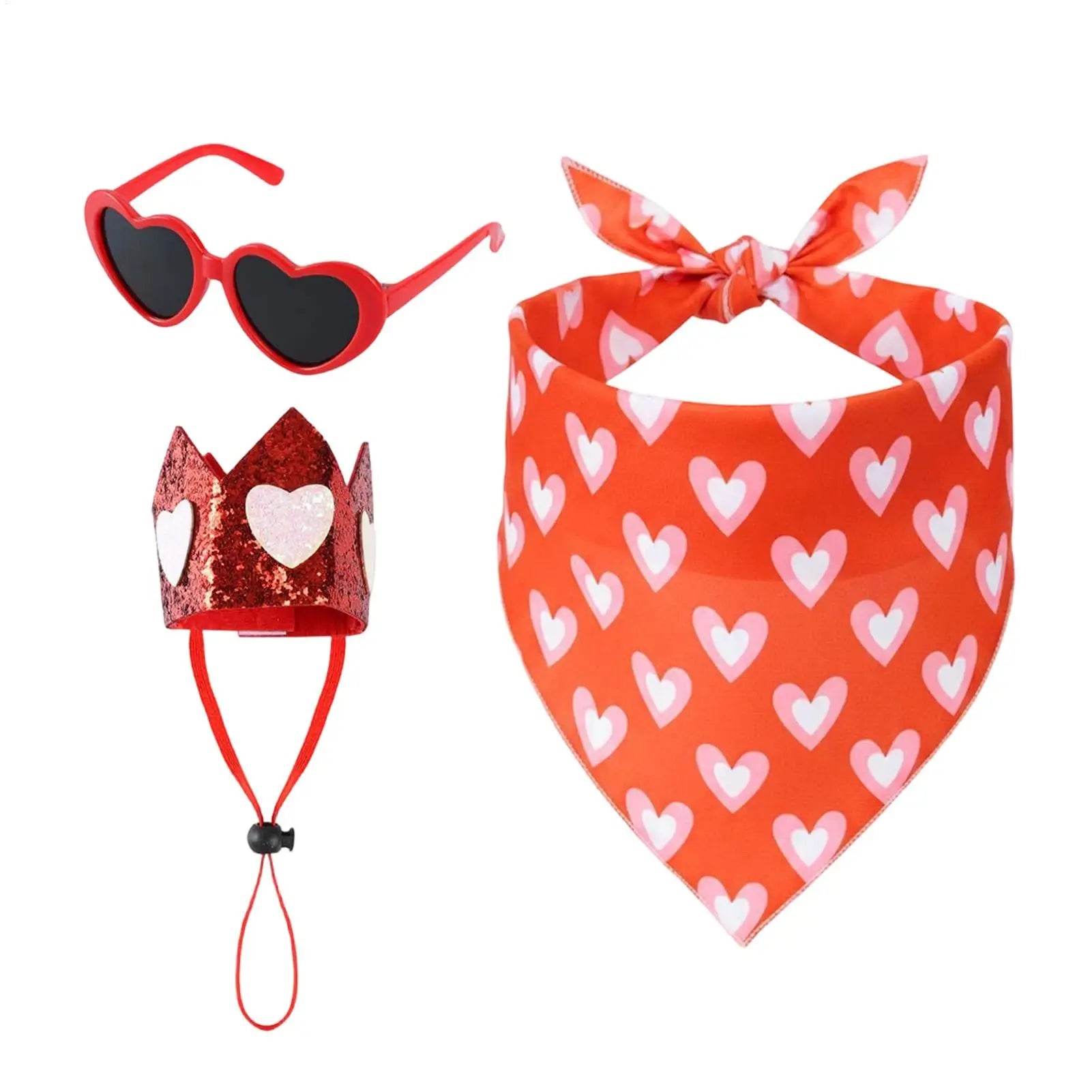 Valentines Day Porch Goose Outfit Headscarf Heart-shaped Glasses