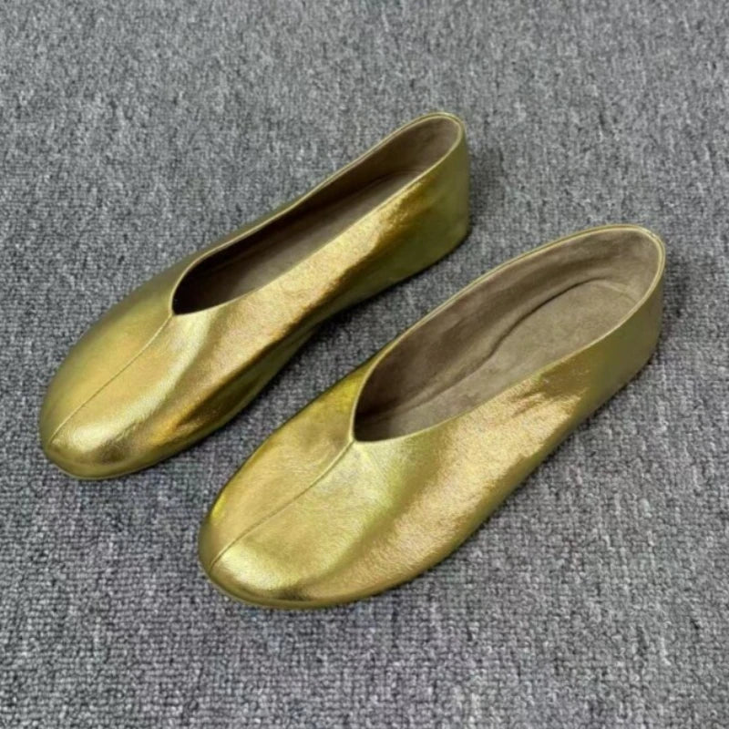 Women's Round Closed Toe Comfortable Solid Single Shoes Spring Autumn Zpaxo