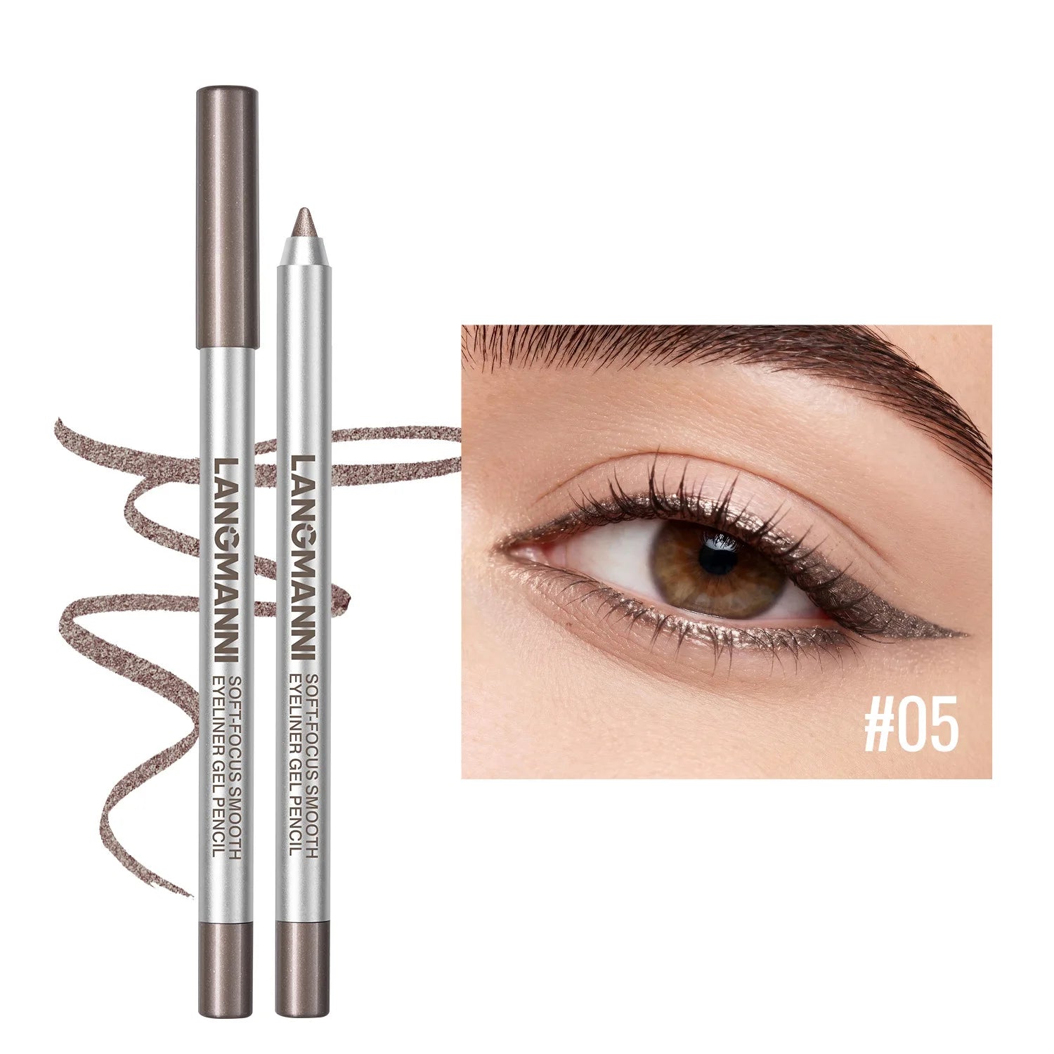 Pearlescent Glitter Eyeliner Pencil 12 Colors Smooth High Pigment Eye Liner Eyeshadow Pen Long-Lasting Waterproof Eyes Makeup Zpaxo 05