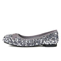 Flat Shoes for Women Spring Autumn 2025 Shallow Mouth Sparkling Sequin Bow Blingbling Plus Size 42 43 41 Kawaii Shoes Zpaxo Silver 42