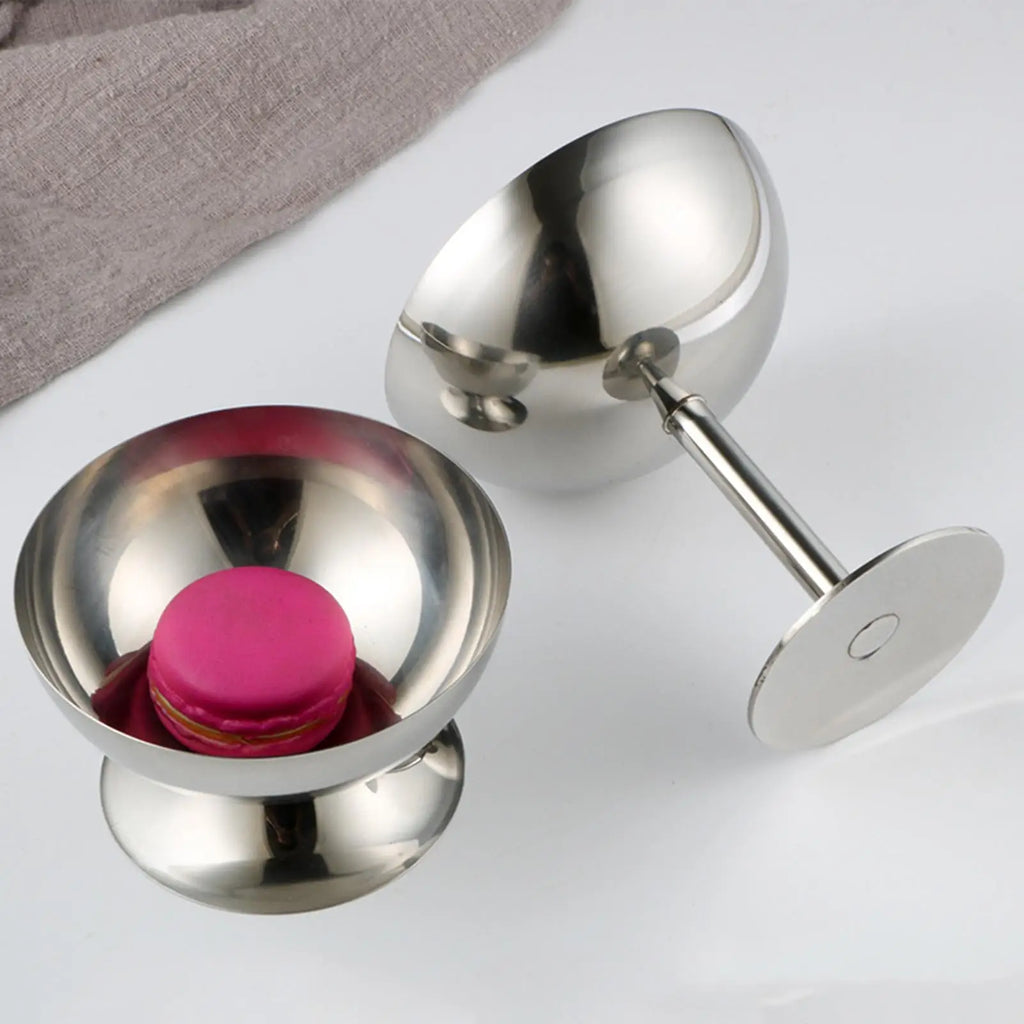 Ice Cream Bowl Stainless Steel Goblet Cup Fruit Plate Snack Dish