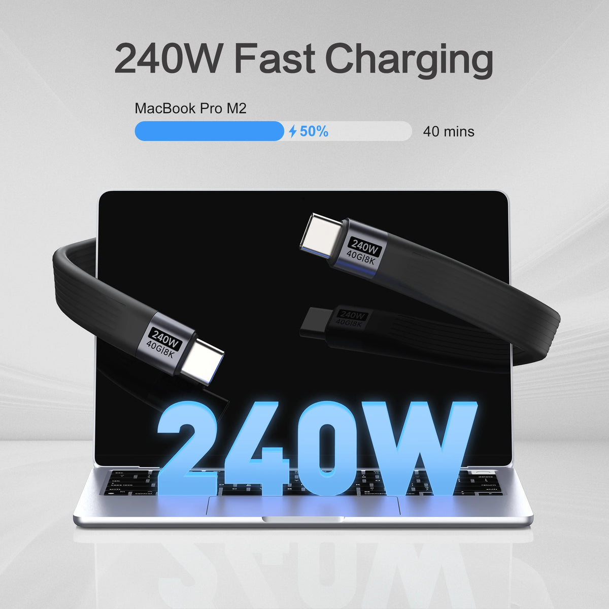 USB 4 Cable 8K@60Hz Portable Keychain Short USB C to Type C Cable PD 240W 40Gbps For Thunderbolt 3/4 iPhone 16 15 SSD Power Bank Zpaxo