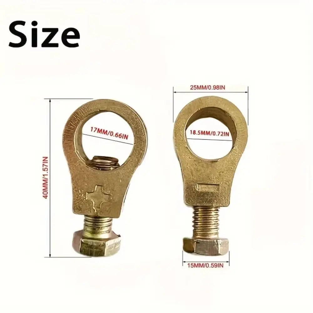 Positive Negative Poles Brass Screw Terminal Blocks Copper Material Top Fast Car Battery Terminal Connectors Safe Operation Zpaxo