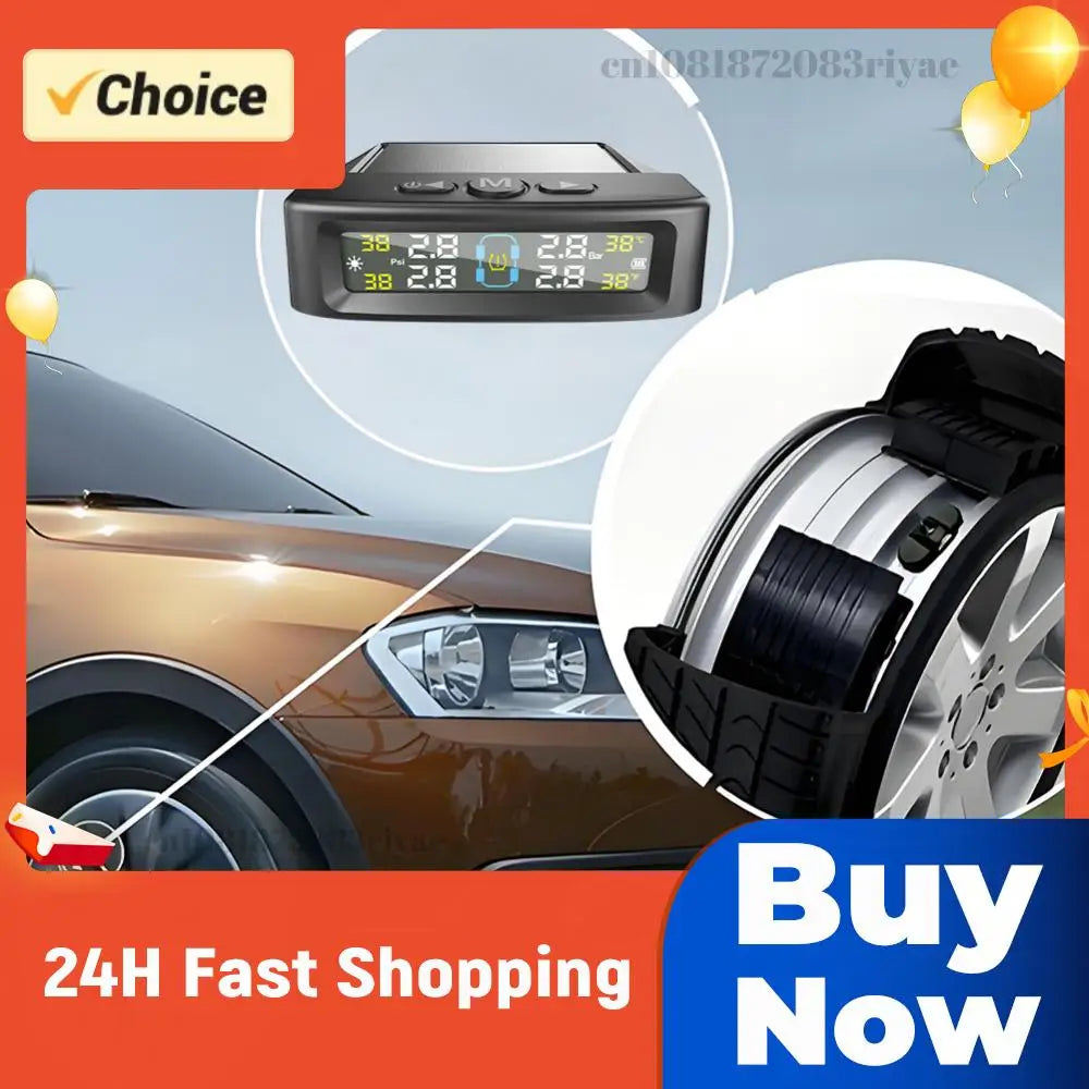 Tire Pressure Monitoring System 4 Sensors Monitor Universal TPMS Car