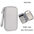 Nylon Storage Bag Double Layer Waterproof Travel Organizer Earphone