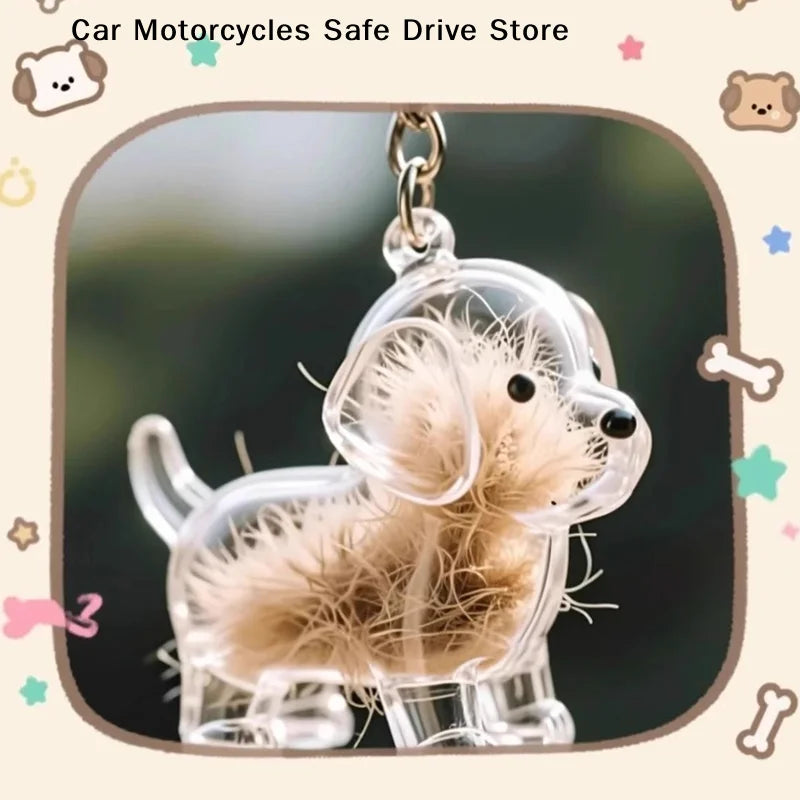 Dog Hair Storage Pendant Keychain Transparent Cat Fur Keepsake