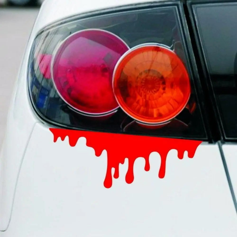 Halloween Car Red Blood Drips Stickers PET Headlight Sticker Easy Zpaxo