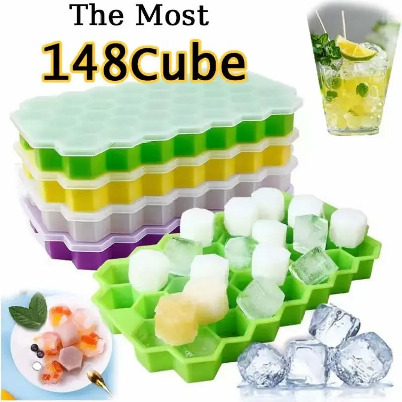 148 Grid Ice Cube Tray Silicone Mold Ice Cube Tray Mold Ice Cube Maker Non-toxic Durable Bar Pub Wine Blocks Maker Zpaxo
