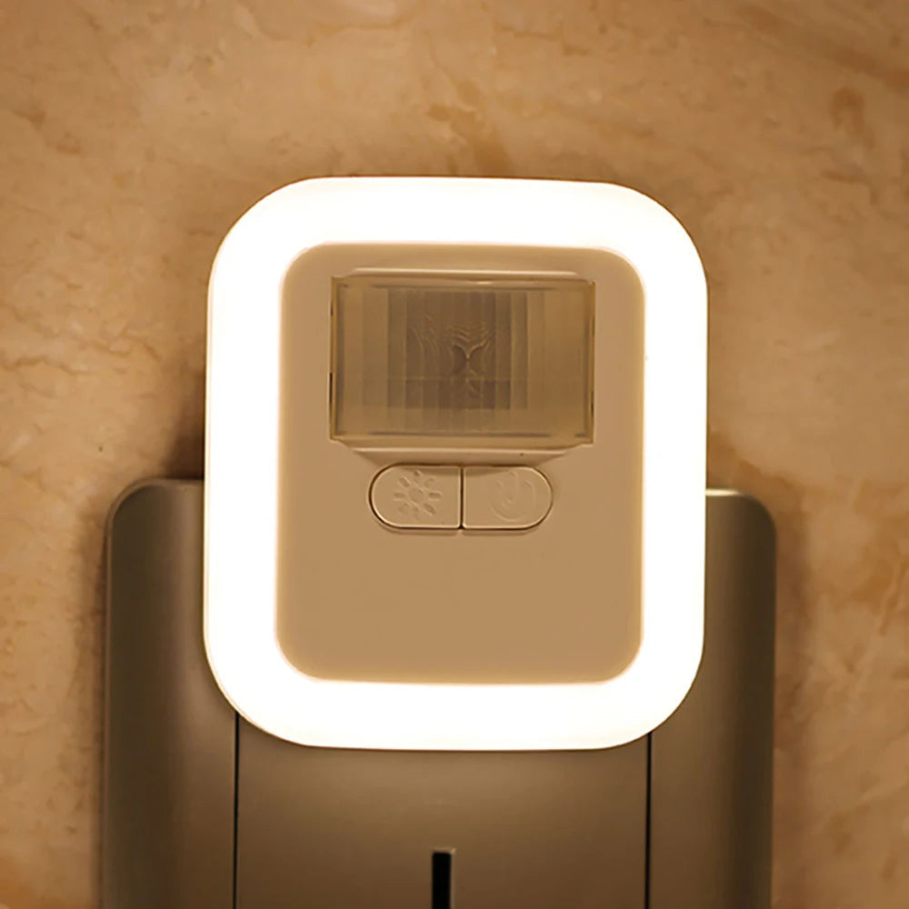 LED Lights Room LED Plug-in Motion Sensor Light Wall Night Lamp Lighting Time Adjustable for Living Room Bedroom Stairs Zpaxo