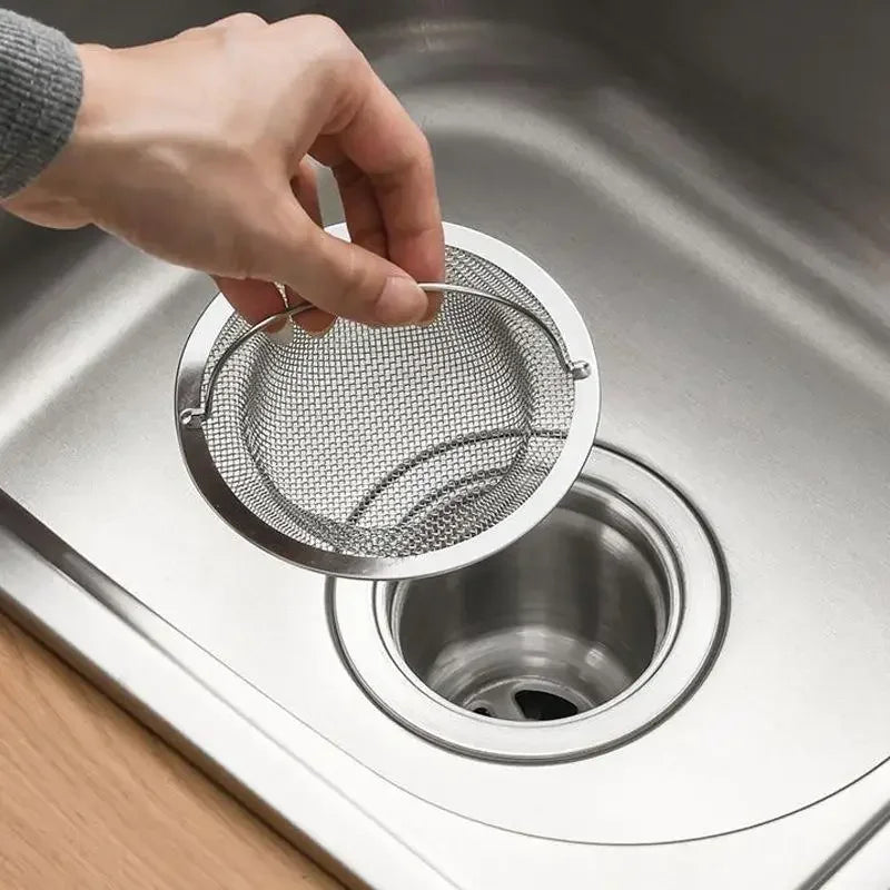 2/4PCS Stainless Steel Kitchen Sink Filter Kitchen Garbage Food Residue Dishsink Filter With Handle Metal Sink Strainer Zpaxo