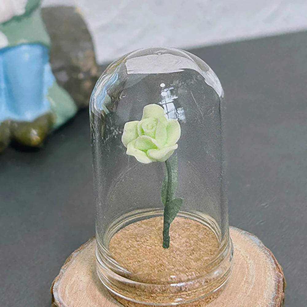 Rose Under Glass Cloche – 1:12 Miniature Dollhouse & Fairy Garden
