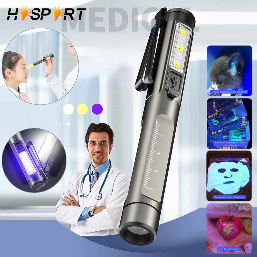 First Aid Pen Light Professional Medical Rechargeable Handy Torch