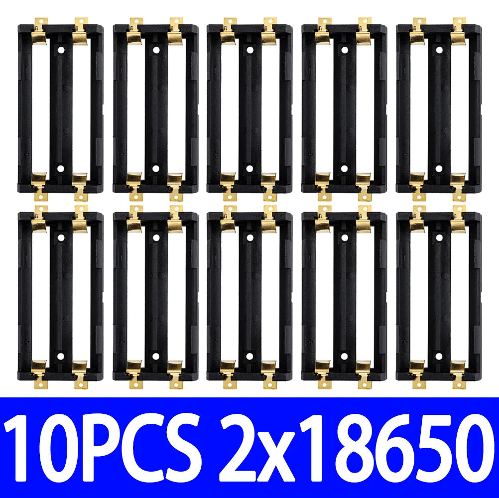 1-10PCS 1/2-Cell 18650 Battery Holder – Bronze Pins DIY Power Bank Case (Wholesale Dropship) Zpaxo 10pcs 2x18650