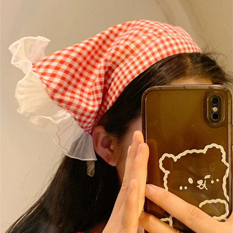 Fashion Lace Hair Hoop Triangle Scarf Kerchief Bohemia Bandana Band