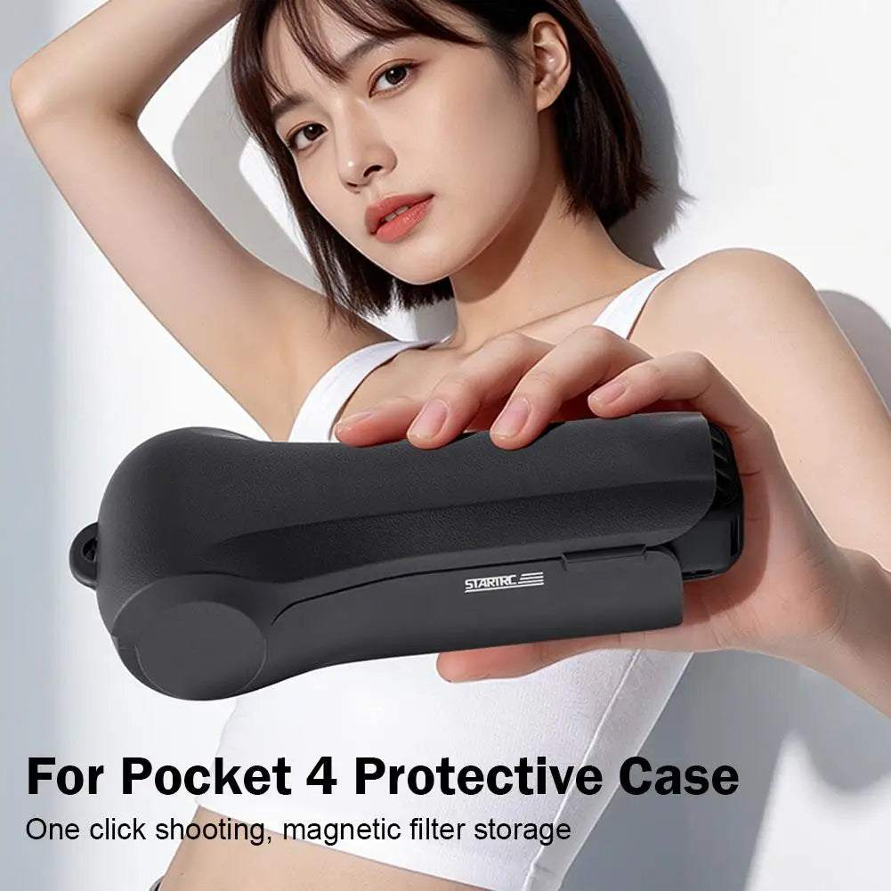 DJI Osmo Pocket 4 Hard Shell Flip Case – Filter Storage & Drop Protection Camera Protective Case Zpaxo