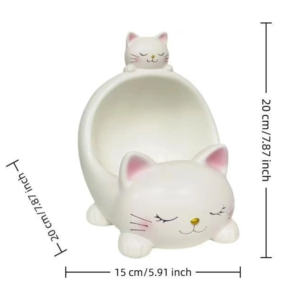 Jewelry Dish Tray Resin Cute Cat Figurine Home Decor Decorative Ring