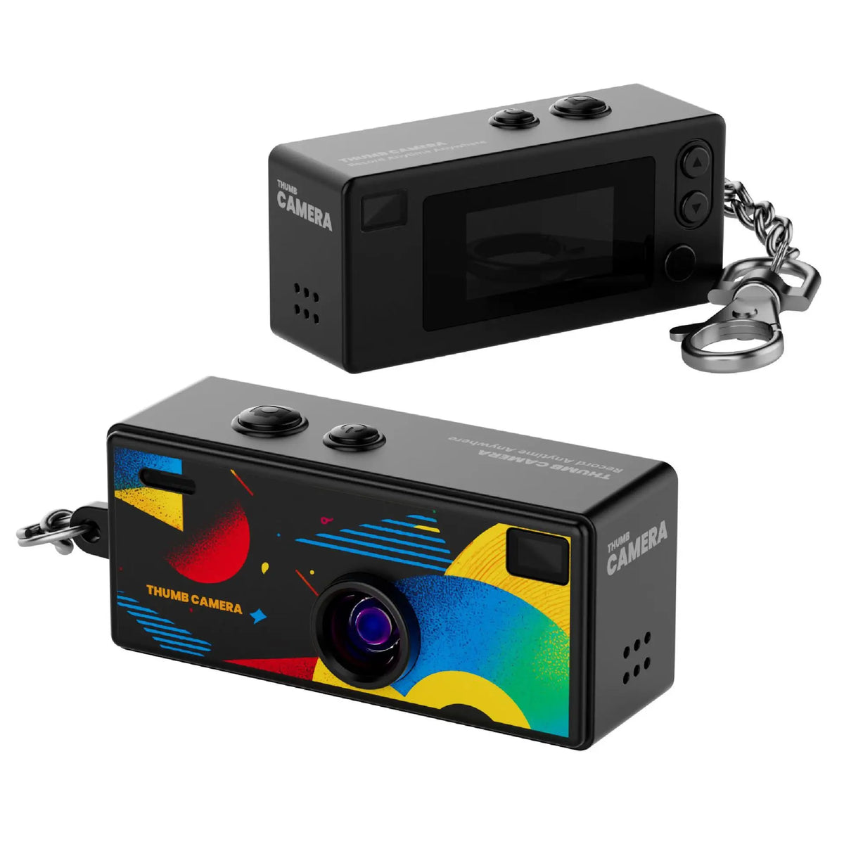 G6 Digital Camera 1080P Thumb Mini Keychain Camera Very Small Camcorder Video Recorder with Flash MultiColor Retro Style for Kid Zpaxo Black No TF card