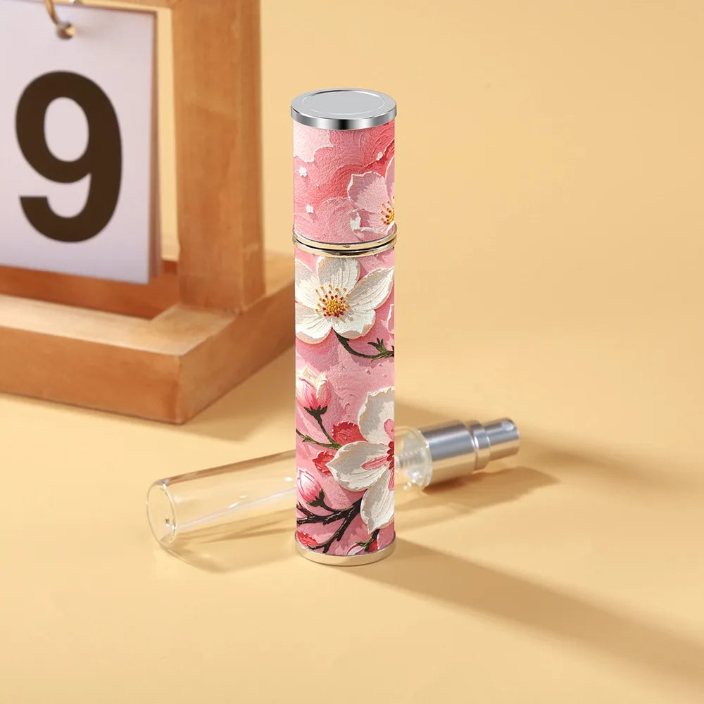 Fashion PU Leather Perfume Bottle Floral Cosmetic Container Zpaxo 12
