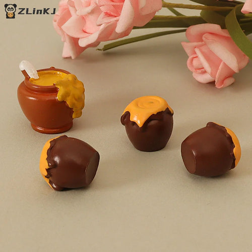 ▶3Pcs 1/12 Dollhouse Simulation Honey Jar Set Dollhouse Miniature Kitchen Food Decoration Dolls House Accessories Zpaxo