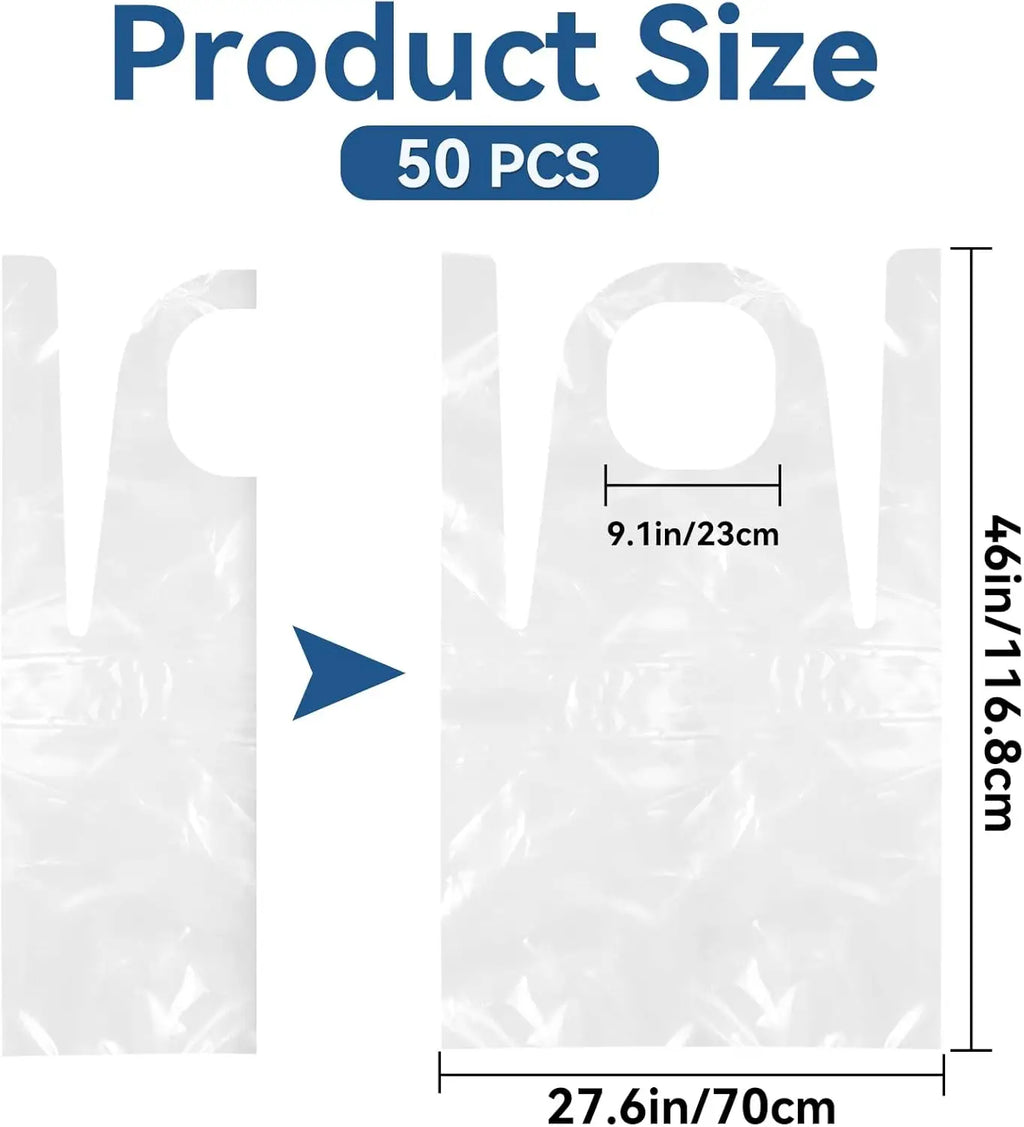 Extra Long Thick Plastic Apron Disposable Waterproof Oil-proof Adults