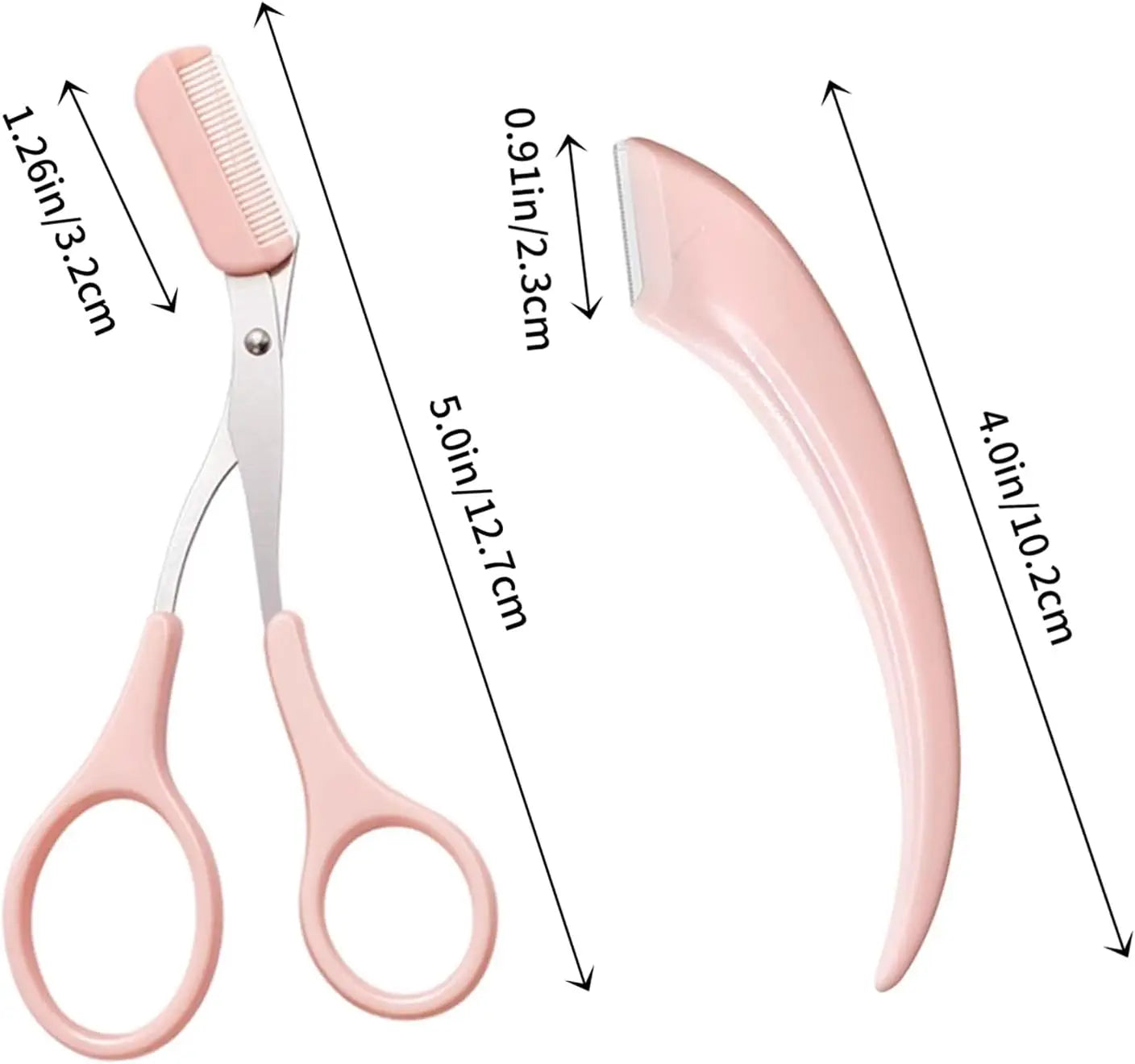 Precision Eyebrow Trimmer Set – Scissors, Comb & Razor