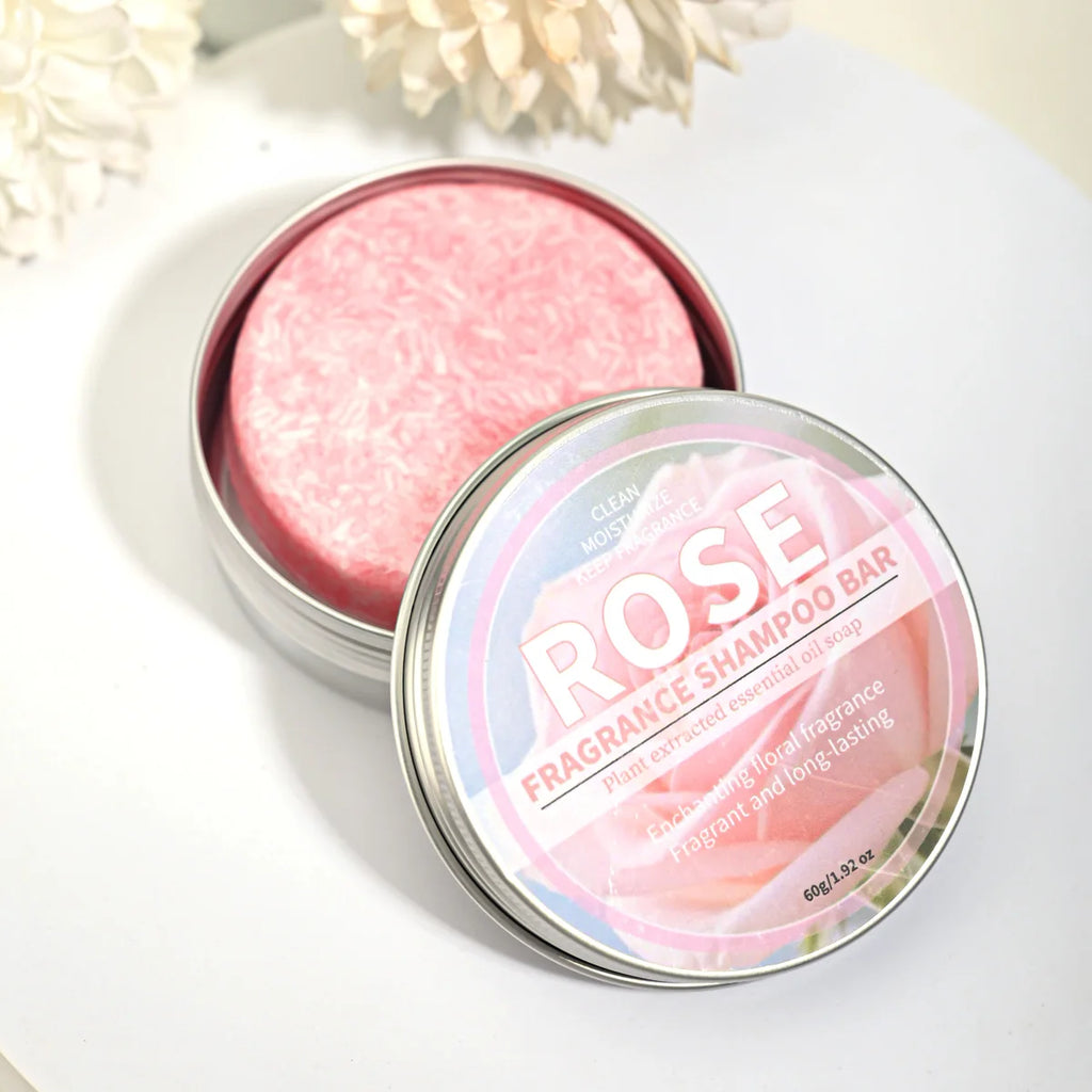 Pink Rose Essential Oil Shampoo Bar – Hair & Hand Soap Shampoo Bar Soap Zpaxo