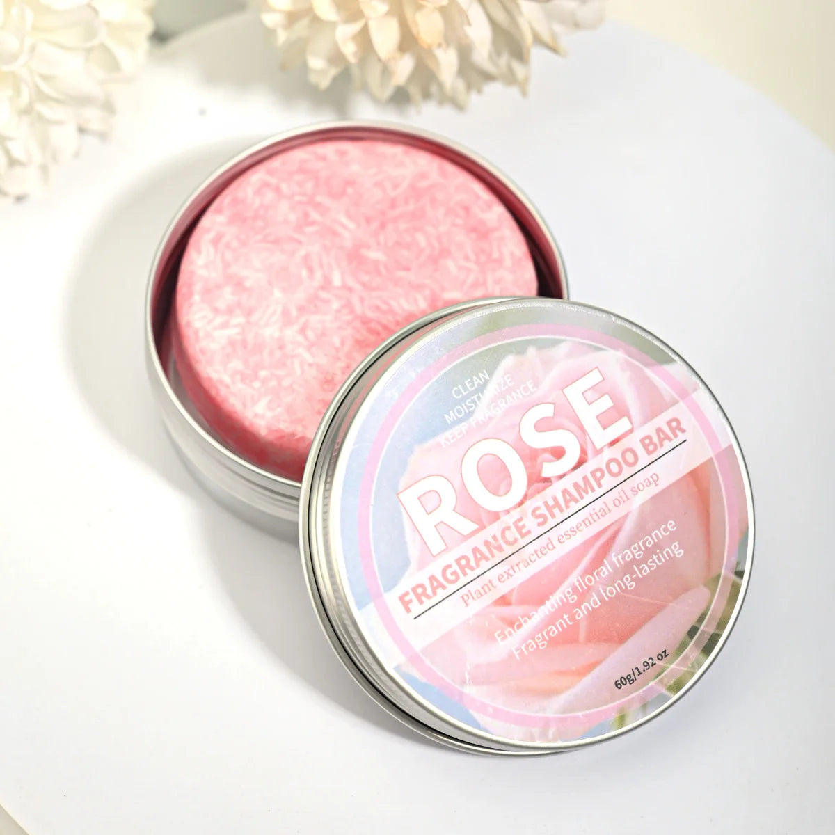 Pink Rose Essential Oil Shampoo Bar – Hair & Hand Soap Shampoo Bar Soap Zpaxo