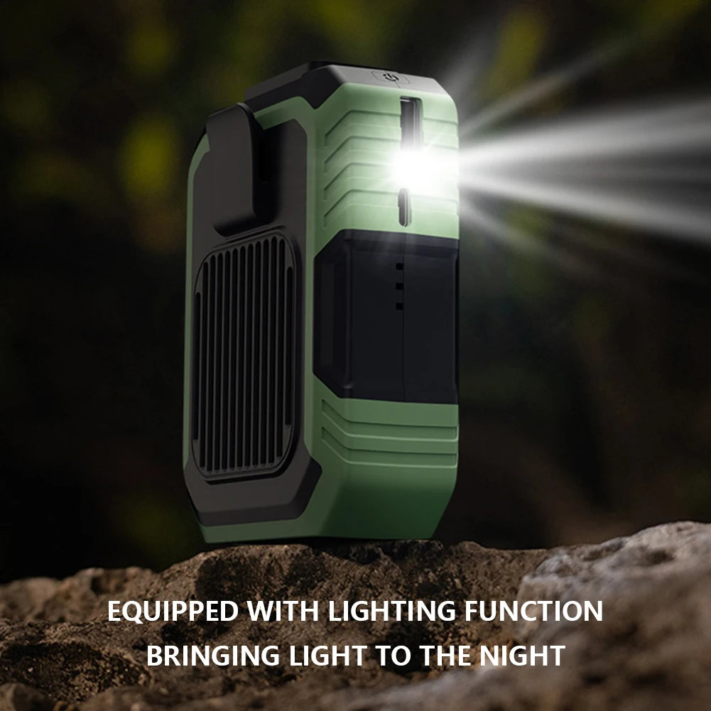 Portable Belt Fan 3 Speed 4000mAh Hands-free Fan USB Rechargeable Cooling Waist Fan Emergency Mobile Power Bladeless for Outdoor Zpaxo