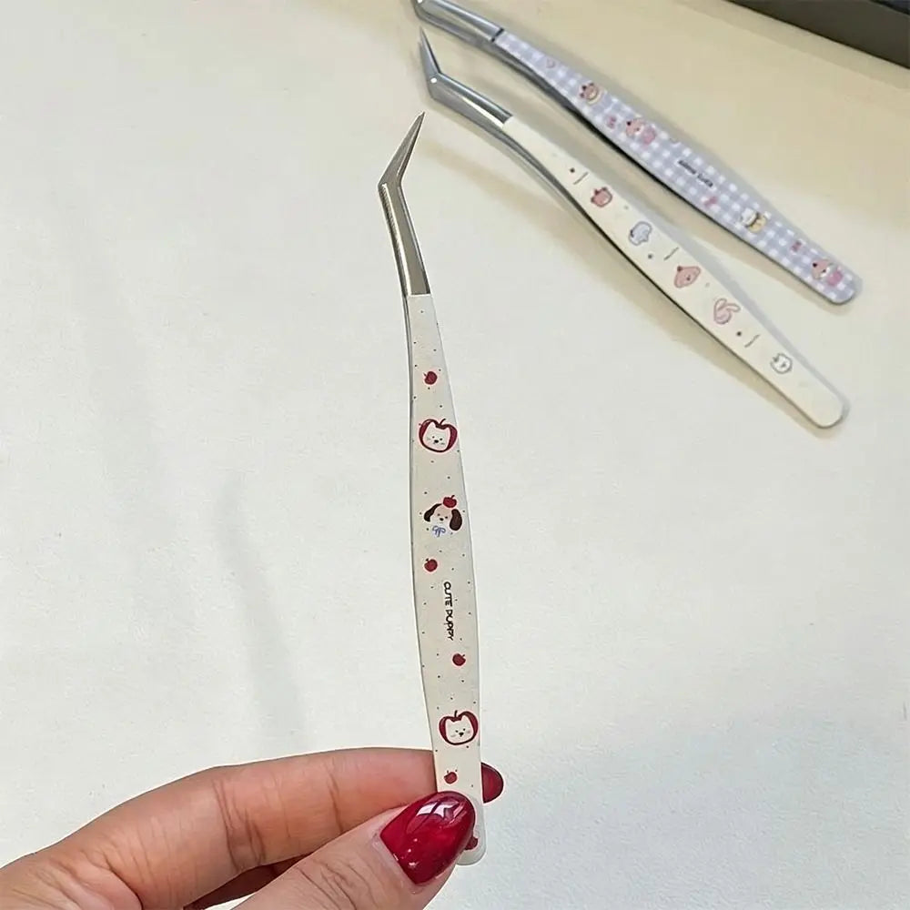 Stainless Steel Curved Stickers Tweezers Precision Anti-static False Zpaxo