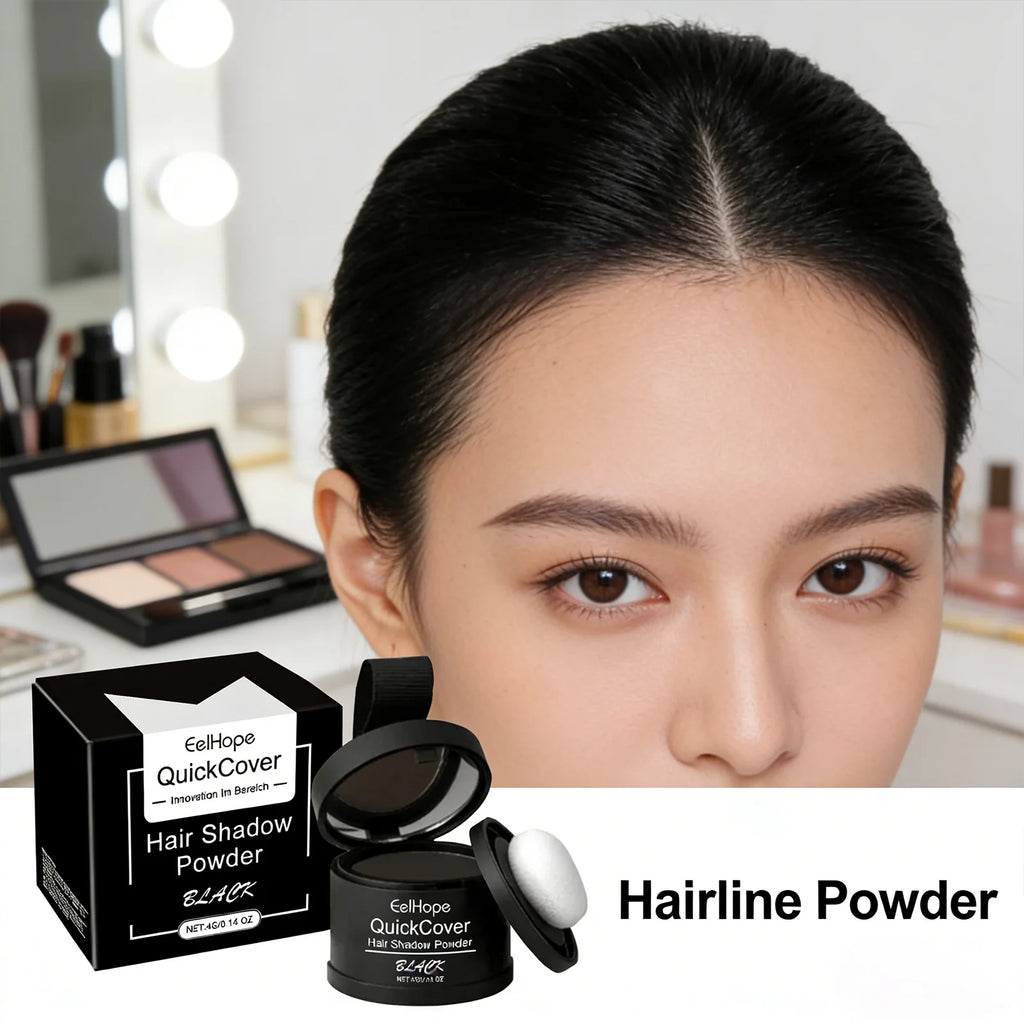 Black Hairline Powder Instant Cover Hair Root Long Lasting Waterproof Sweat Proof Natural Fit Waterproof Lightweight Nature Zpaxo