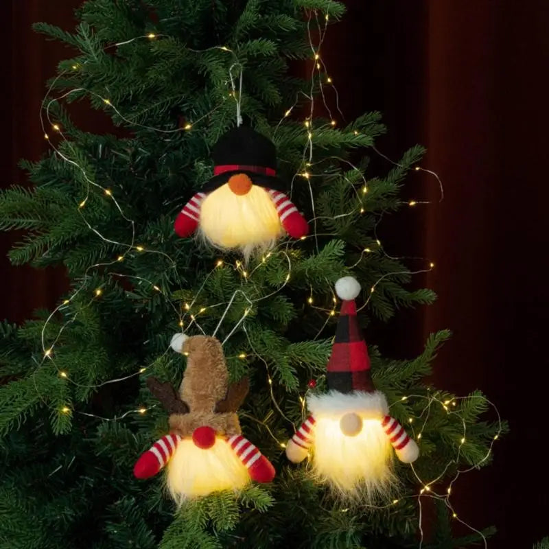 Illuminated Christmas Themed Plush Santa Snowman Deer Toy Easy