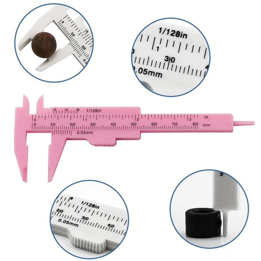 Wholesale 0-80mm Rose Pink Double Scale Sliding Gauge Permanent Makeup Tool Tattoo Eyebrow Line Lip Ruler For Tattoo Measuring Zpaxo