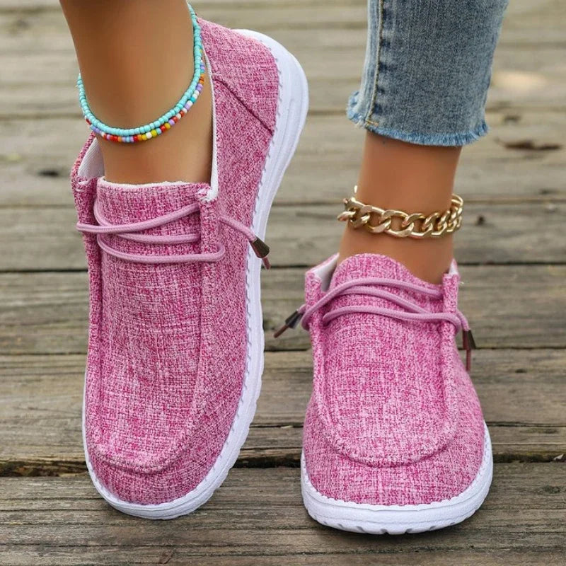 2024 Autumn New Women Casual Comfortable Flat Shoes Women Solid Lace-up Loafers Women Fashion Sports Shoes Zapatos De Mujer Zpaxo