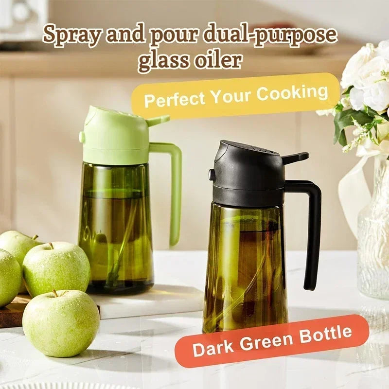 470ml Glass Olive Oil Sprayer & Dispenser – 2-in-1 Air Fryer Oil Sprayer Dispenser Zpaxo
