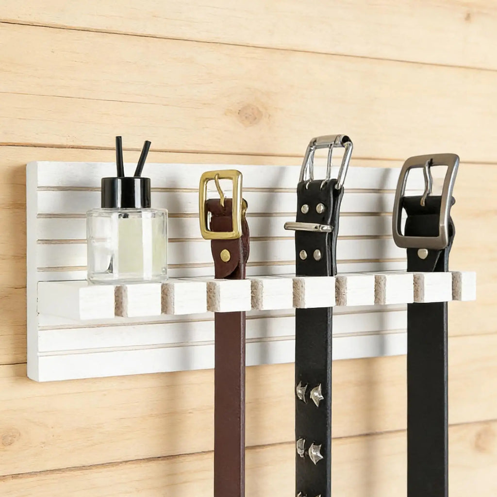 Belt Hanger Closet Wooden Wall Mount Sturdy Space Saving Organizer