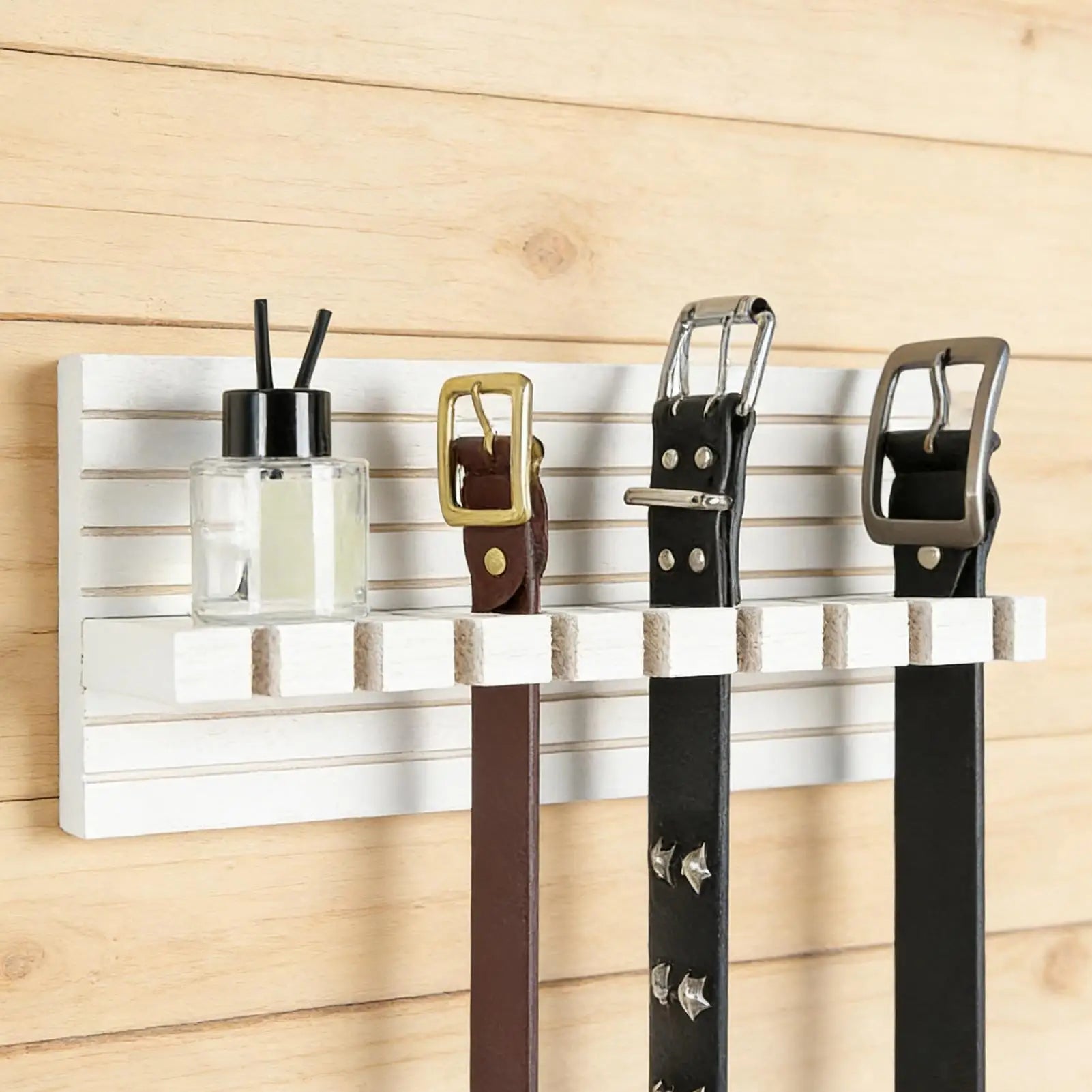 Belt Hanger Closet Wooden Wall Mount Sturdy Space Saving Organizer