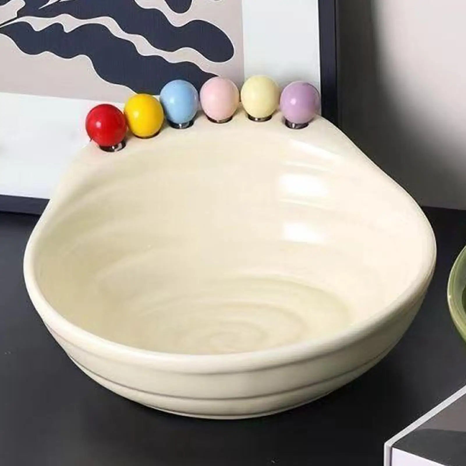 Salad Bowl Food Serving Dish Forks Yogurt Utensils Snack Fruit