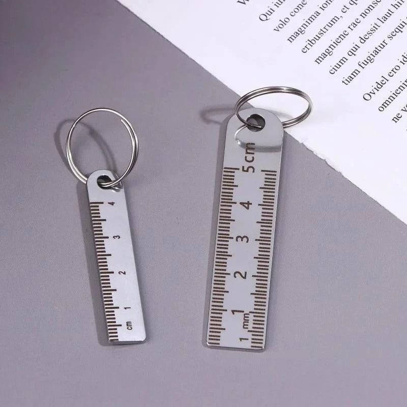 Mini Stainless Steel Ruler Keychain | 1-5cm Portable Measuring Tool Key Rings (Anti-loss Measuring Ruler) Zpaxo