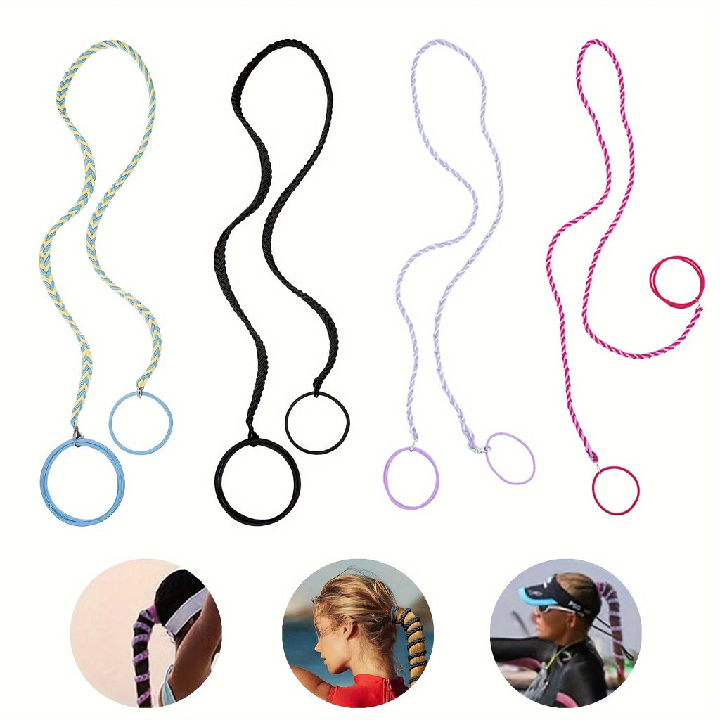 2 Packs 25" Ponytail Holders Hair Ties, Colored Elastic Braided Hair Tie, No Damage for Long Thick Curly Hair Zpaxo