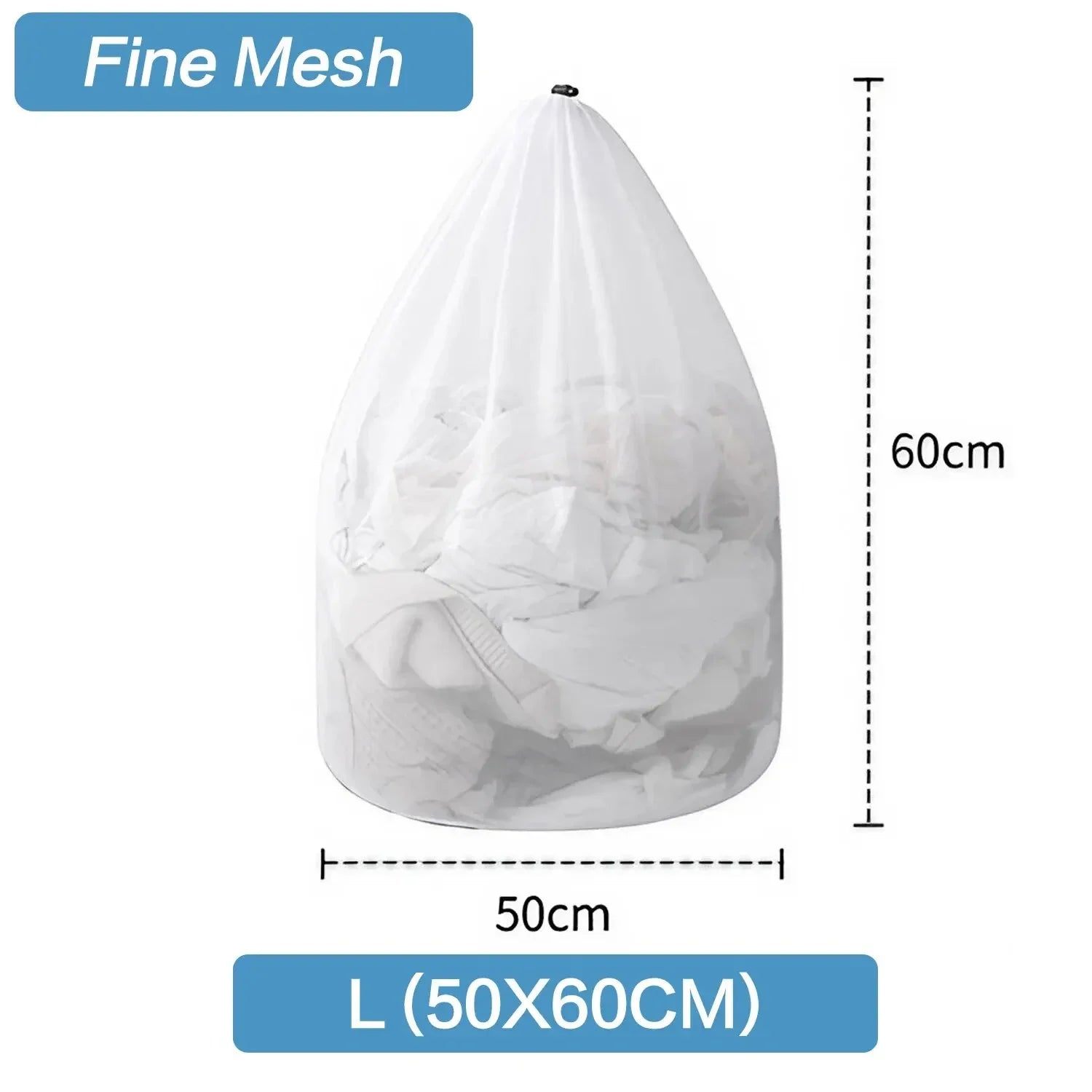 Drawstring Mesh Laundry Bag – 4 Sizes, Fine & Coarse Mesh Mesh Laundry Bag Zpaxo L 50x60cm Fine