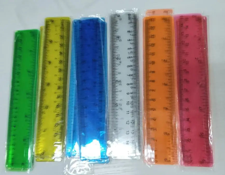 24PCS Colorful Ruler Clear Plastic Rulers Clear Assorted Kids Measuring Straight Ruler With Inches Centimeters Millimeter Bulk B Zpaxo A