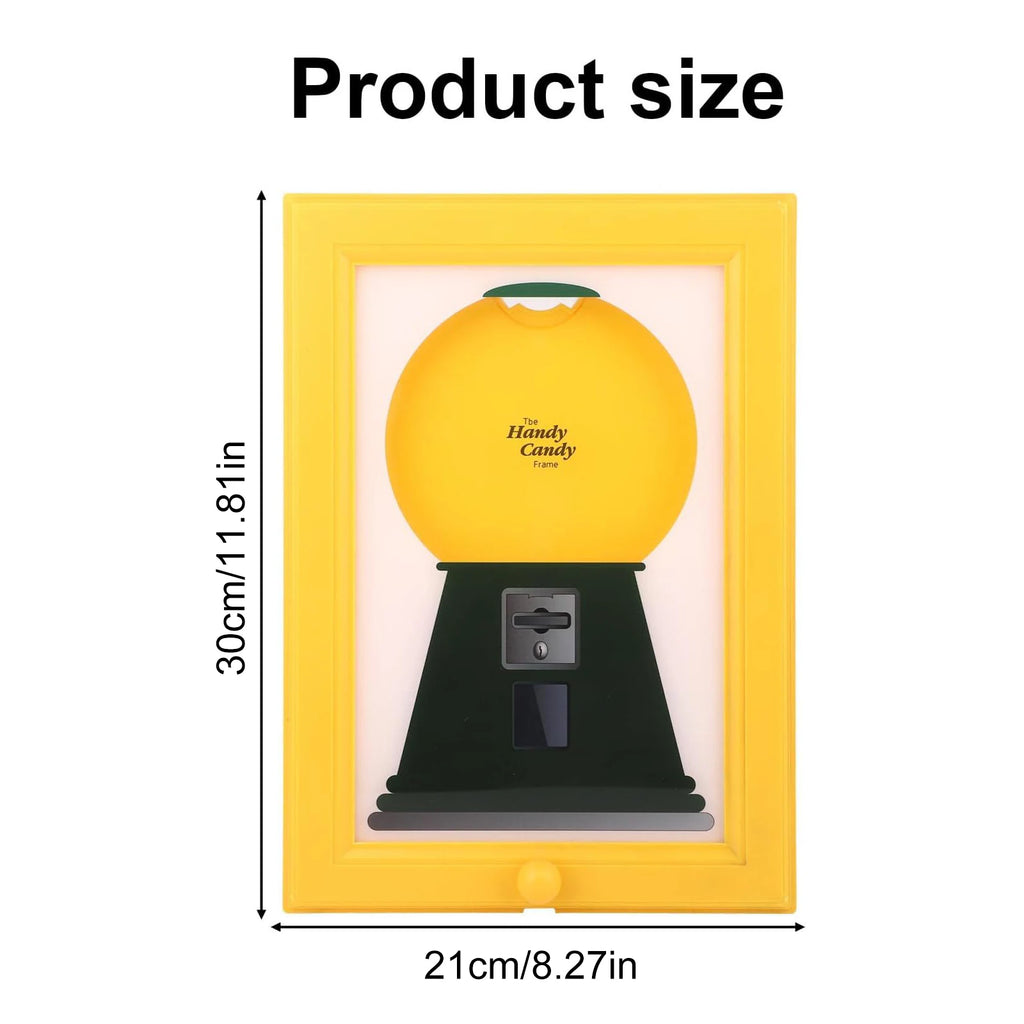 2 in 1 Creative Candy Dispenser Picture Frame Wall Mount Gumball Machine For Desk Countertop Kids Adults Office Sweet Display Gi Zpaxo