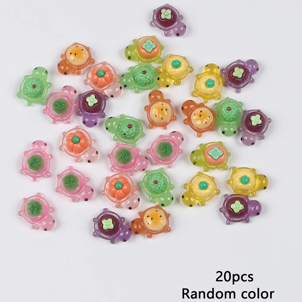 10/20/30Pcs Mini Turtles Glowing In The Dark Miniatures Animal Resin Figurines Micro Landscape DIY Garden Decoration Zpaxo 20Pcs Random Color